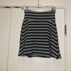 Super cute black and gray striped skater skirt